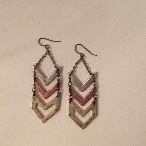 Chevron drop earrings